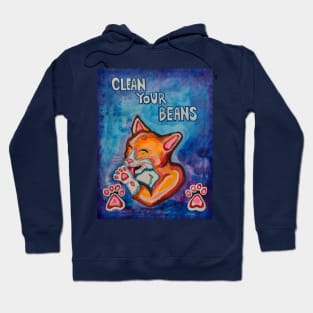 Clean Your Beans Kitty Cat Hoodie